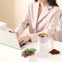 Stirring Coffee Mug | Magnetic Stirring Coffee Cup | Stainless Steel Mug for Milk | Travel Mixing Cup | Self Stirring Coffee Mug, Suitable for Coffee / Milk / Hot Chocolate