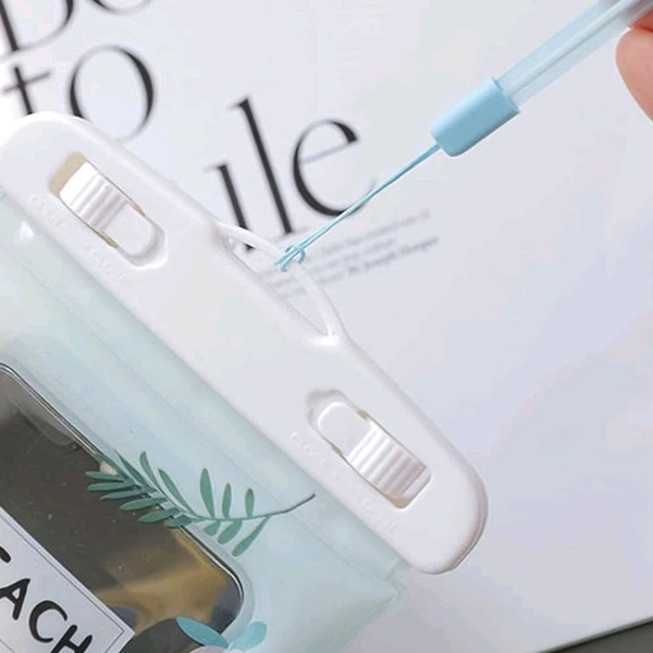 Waterproof Peach Transparent Mobile Pouch with Neck Strap – Touchscreen Dry Bag Cover for Smartphones - Pack Of 1