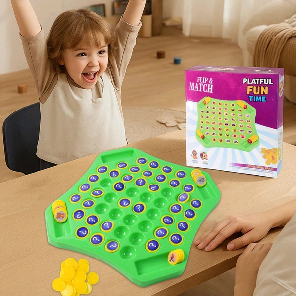 Flip & Match Educational Puzzle Game Toy with Pop Board, Stickers, and Tokens – Interactive Learning and Fun Memory Game for Kids (1 Set)