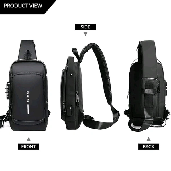Trendy Anti-Theft Crossbody Sling Bag with USB Charging Port, Combination Lock, and Adjustable Strap for Men and Women – Stylish Multipurpose Shoulder Chest Backpack