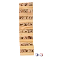 Large Tumbling Timber Toy for Adults Tumble Tower Blocks Wood Stacking Game for Boys Girls Kids Family, Life Size Yard Tower Game, Wooden Tumbling Stacking Tower Game, Zenga tower (48 Pcs Blocks 2 Dices)