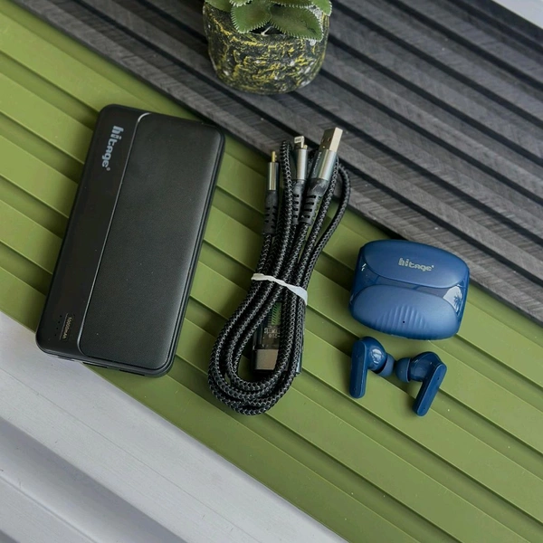 HITAGE Smart Combo Pack – Hitage Powerbank, Hitage NeoBuds S2 And Hitage 3-in-1 Fast Charging Cable - 6 Months Cybzone Warranty