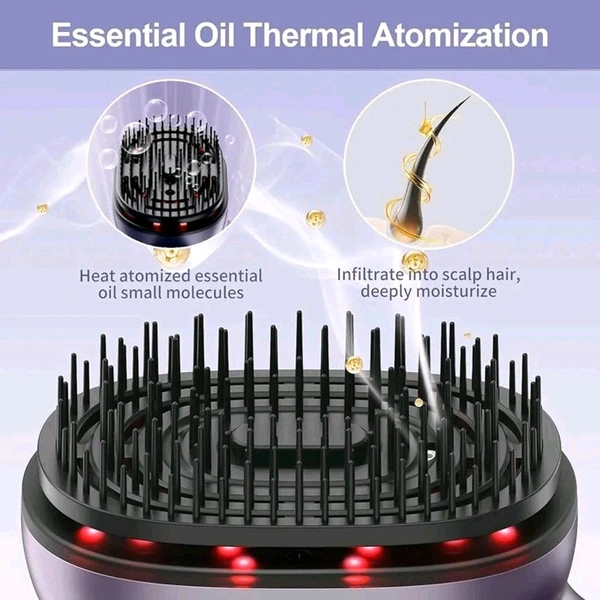 Purple Scalp Massager with Vibration, Red Light Therapy & Mist Function 
