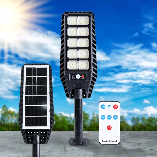 High-Powered Solar LED Street Light with Motion Sensor & Remote Control – Outdoor Waterproof Security Wall Lamp for Garden, Parking, and Pathways