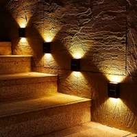 2 Solar Wall Lights Small Fence Lights Solar Powered Up Down LED Porch Light Garden Lights Outdoor Solar Landscape Lights Waterproof Light 