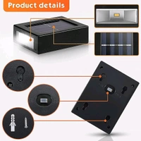 2 Solar Wall Lights Small Fence Lights Solar Powered Up Down LED Porch Light Garden Lights Outdoor Solar Landscape Lights Waterproof Light 
