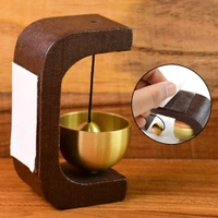 Premium Desktop Japanese-Style Zen Bell for Meditation and Mindfulness – Wooden Stand with Brass Chime Ball
