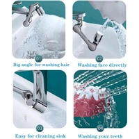 Flexible Faucet Splash Head Extender Aerator, Universal Splash Filter Faucet Sprayer with 2 Modes Outlet Modes, Tap Extension Attachment Replaceable Aerato for Bathroom ABS Material