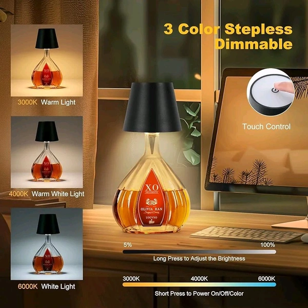 Creative Bottle Stopper LED Lamp Shade – Wine Bottle Decoration Night Light