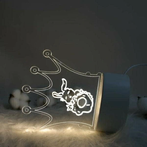  3D Acrylic Message Note Board Led Night Holiday Light Decorative Lamp For Creative Keeps Notes Drawing Table Home Décor/Bedroom/Gift/Office Decoration/Erasable(Message Board Rectangle) - 1 Piece