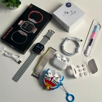 First Time Ultra 2 With AirPods Pro 2 Premium Combo, Including Ocean, Tail Loop Strap, Premium Case - Gray