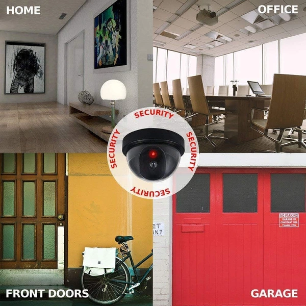 Dummy CCTV Dome Camera with Blinking Red LED Light for Home/Shop/Office/Lift Security Camera - 6
