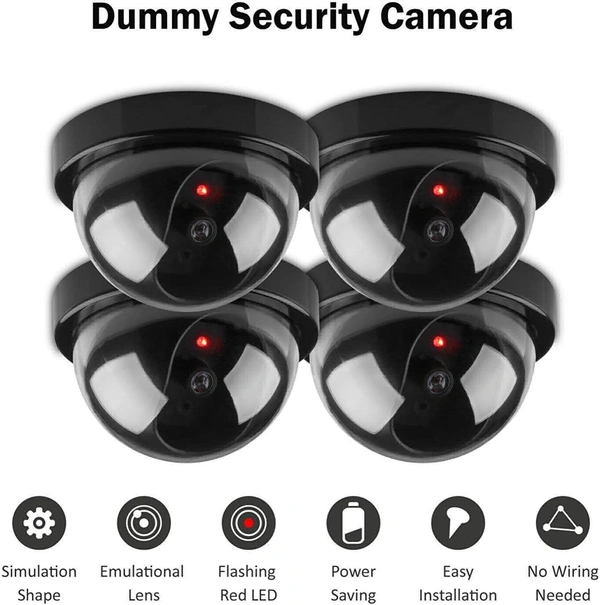 Dummy CCTV Dome Camera with Blinking Red LED Light for Home/Shop/Office/Lift Security Camera - 6