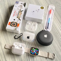 Most Awaited Budget Combo | T800 Ultra Smartwatch, AirPods Tws, Earphone, AirPods Case, Cable Protector  - White