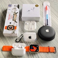 Most Awaited Budget Combo | T800 Ultra Smartwatch, AirPods Tws, Earphone, AirPods Case, Cable Protector  - Orange