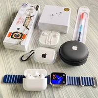 Most Awaited Budget Combo | T800 Ultra Smartwatch, AirPods Tws, Earphone, AirPods Case, Cable Protector  - Blue