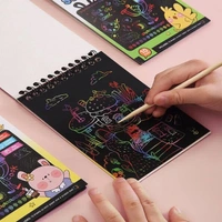 Colourful Scratch Note, birthday return gifts for kids Scratch Note Colorful Magic Art Craft Kit, Scratch Book for Kid'sCreative Drawing Activity Toy Educational Stationary Kit Ideal Birthday Return Gift Aged 3-12, Includes Multicolour - 2