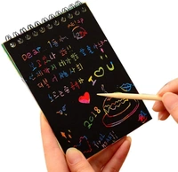 Colourful Scratch Note, birthday return gifts for kids Scratch Note Colorful Magic Art Craft Kit, Scratch Book for Kid'sCreative Drawing Activity Toy Educational Stationary Kit Ideal Birthday Return Gift Aged 3-12, Includes Multicolour - 2