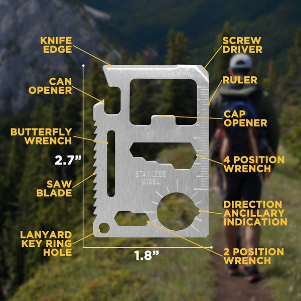 11 fution tool with using manual all functional perfect shape ATM Card Size Survival Tool Kit Survival Tool Kit Pocket size