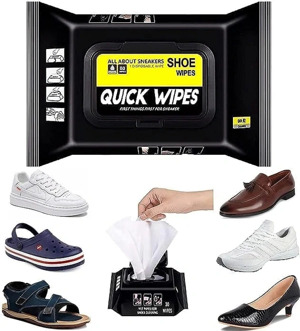 Shoe Cleaner Wipes 80 Pcs Best Quickly Remove Dirt & Stains - These Disposable Shoe Cleaning Wipes
