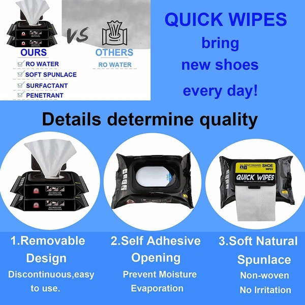 Shoe Cleaner Wipes 80 Pcs Best Quickly Remove Dirt & Stains - These Disposable Shoe Cleaning Wipes