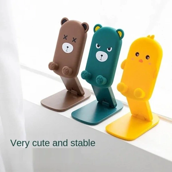 Angle Height Adjustable Cute Bear Phone Holder Stand, Compatible with iPhone, Kindle, iPad, Switch, Tablets