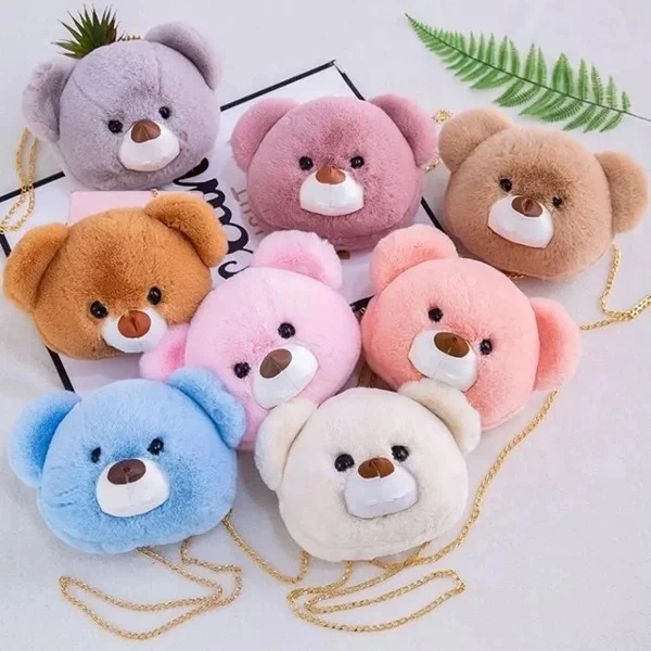 Cute Cartoon Bunny Crossbody Chain Bag for Girls - Bear