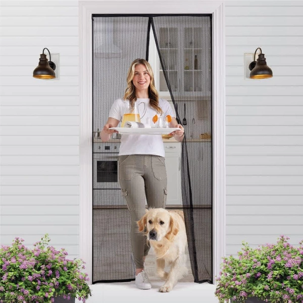 Heavy Duty Mesh Curtain, Magnet Doorway Net, Covers Single, Patio, Sliding Doors, Closure Magnets for Mosquito Pets Kids
