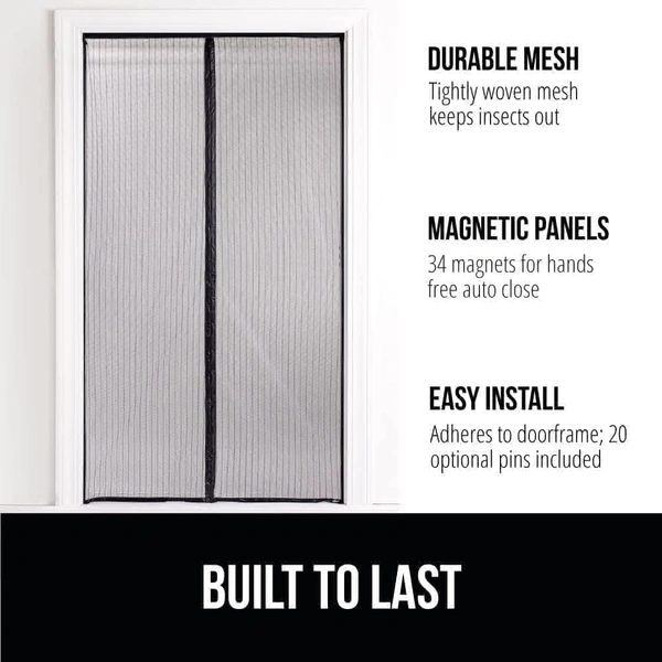 Heavy Duty Mesh Curtain, Magnet Doorway Net, Covers Single, Patio, Sliding Doors, Closure Magnets for Mosquito Pets Kids