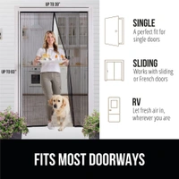 Heavy Duty Mesh Curtain, Magnet Doorway Net, Covers Single, Patio, Sliding Doors, Closure Magnets for Mosquito Pets Kids