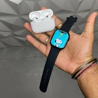 The Most Premium Master Quality Combo Is Back, Amoled Display Ws91 Max Dual Strap With AirPods Pro 2 Premium Quality