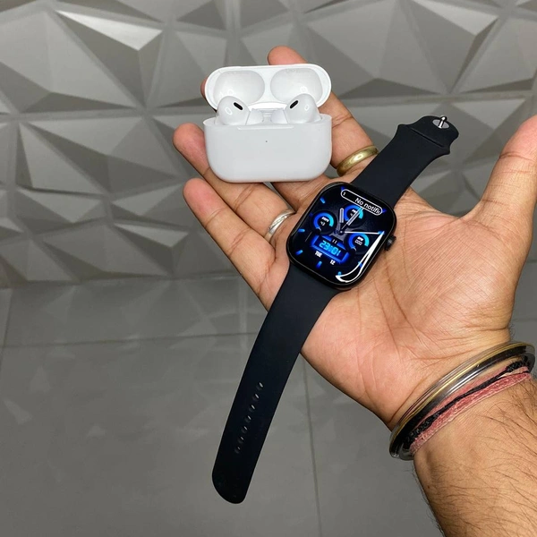 The Most Premium Master Quality Combo Is Back, Amoled Display Ws91 Max Dual Strap With AirPods Pro 2 Premium Quality