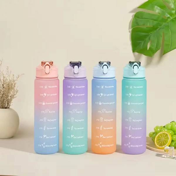 900ml Motivational Water Bottle with Straw & Time Maker