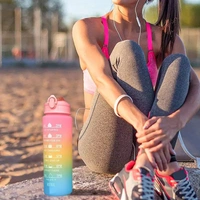900ml Motivational Water Bottle with Straw & Time Maker