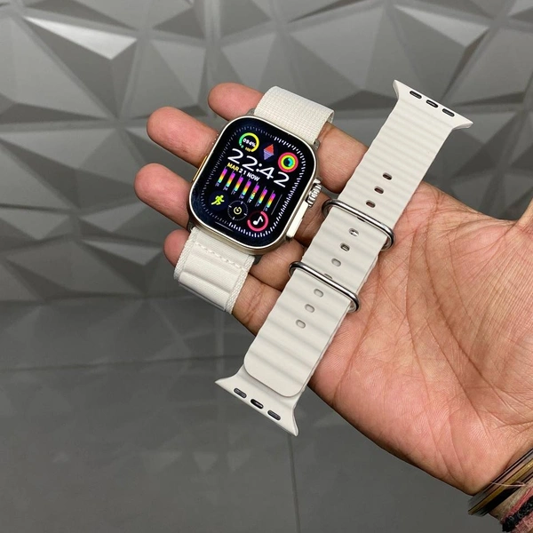 Wearfit Hw9 Ultra Max Flagship Smartwatch | 2.2 Amoled Display With Dual Core Fastest Processor - White, 1 Month Cybzone Warranty