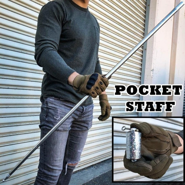 Silver Appearing Cane Metal Steel Professional Trick Prop Stretchable Extendable Stick Pocket Staff Magic Wand Stick Magic Toy