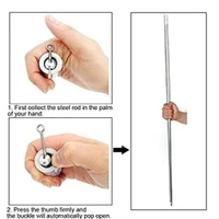 Silver Appearing Cane Metal Steel Professional Trick Prop Stretchable Extendable Stick Pocket Staff Magic Wand Stick Magic Toy