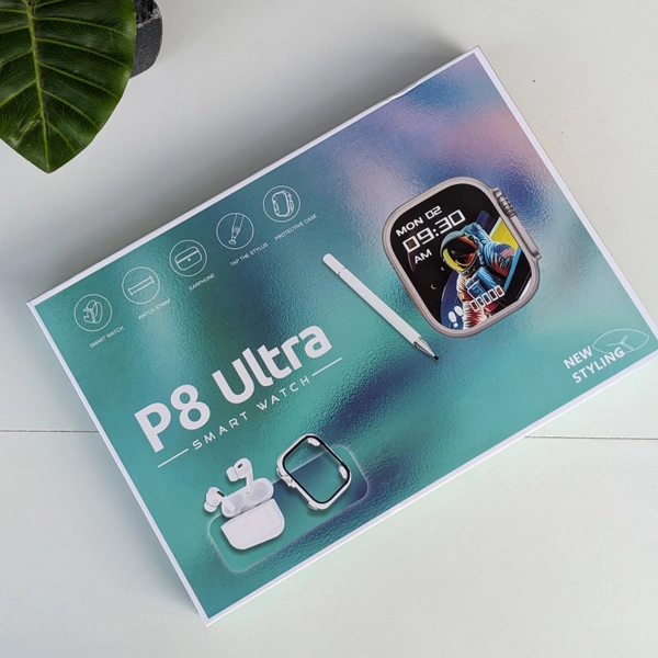 New Arrivals Ultra 10 In 1 Ultra Smartwatch,Watch Guard,Pro 2 Tws Earbud,7 Variety Of Assorted Straps & Touch Pen All In One Set