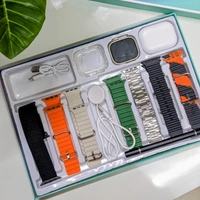 New Arrivals Ultra 10 In 1 Ultra Smartwatch,Watch Guard,Pro 2 Tws Earbud,7 Variety Of Assorted Straps & Touch Pen All In One Set