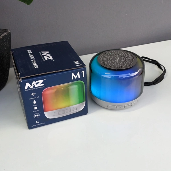 MZ M10 Portable Bluetooth Speaker Dynamic Thunder Sound With Rgb Light 5 W Bluetooth Speaker Multicolor, Stereo Channel - Gray
