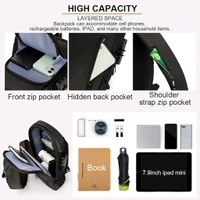 Anti theft Crossbody Sling bag ,Waterproof Chest Daypack with USB Charging, Black, One Size, Locomotive Style - Black