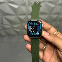 Wearfit Hk9 Pro Max Plus Super Amoled Display Smartwatch with ChatGPT-Powered | 5.3 Bluetooth Calling Smartwatch | Always On Display | 90 Hz Refresh Rate | AI Health & Fitness Tracker | Compass - Green, 1 Month Cybzone Warranty