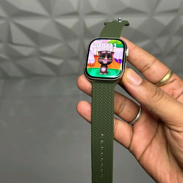 Wearfit Hk9 Pro Max Plus Super Amoled Display Smartwatch with ChatGPT-Powered | 5.3 Bluetooth Calling Smartwatch | Always On Display | 90 Hz Refresh Rate | AI Health & Fitness Tracker | Compass - Green, 1 Month Cybzone Warranty