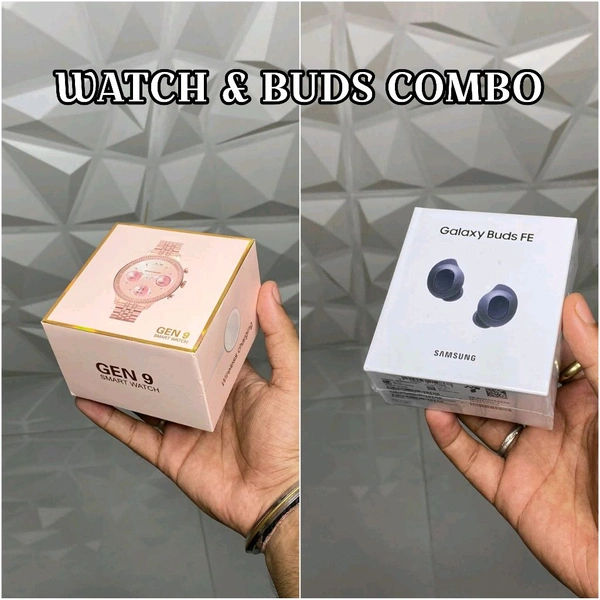 Most Awaited Budget Combo, Best Combo For Gift, Generation 9 Smartwatch With Galaxy Buds fe
