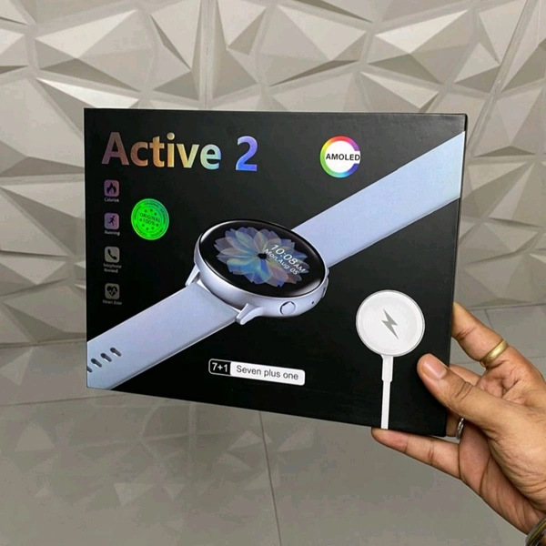 First Time In India, Active 2 Amoled Combo Set, 7 High Quality Straps, Wireless Charging Support - Silver