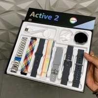 First Time In India, Active 2 Amoled Combo Set, 7 High Quality Straps, Wireless Charging Support - Silver