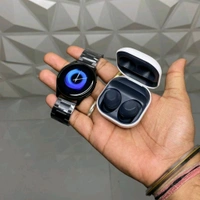 Most Awaited Budget Combo | Royal Combo Offer, Active 2 Smartwatch And Galaxy Buds Fe Super Quality - Black