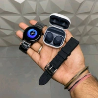 Most Awaited Budget Combo | Royal Combo Offer, Active 2 Smartwatch And Galaxy Buds Fe Super Quality - Black
