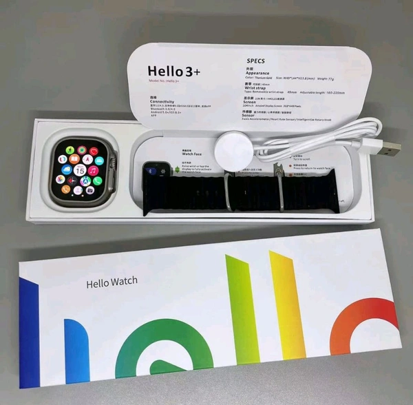 Hello Watch 3 PLUS Smart Watch GEN 2 2024 version | ChatGPT, Amoled 60Hz Display  - 1 Month Cybzone Warranty