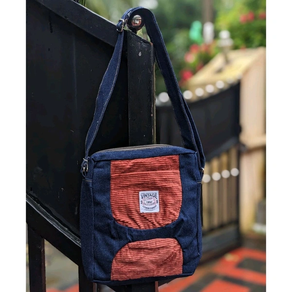 Denim Vintage High-Capacity Canvas Slouchy Shoulder Bag | Ultra Sporty Messenger Sling Bag For Multipurpose Use - Red, 1 Month Stitching Warranty